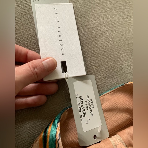 Endless Rose Multi colored striped High-neck dress.Velvet. Size: Small. Adorable - Picture 5 of 8